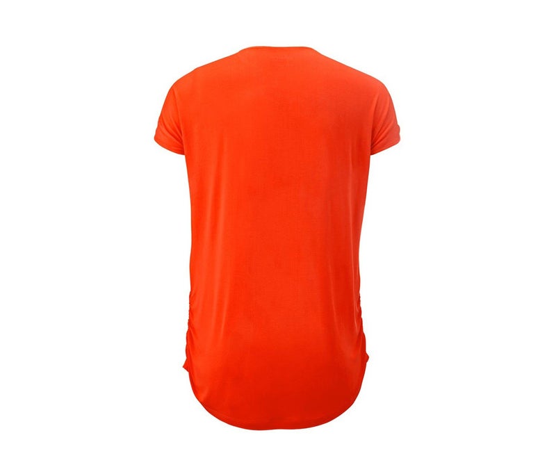 Tchibo Women Round Neck Printed Short Sleeve Blouse, Orange - Image 5